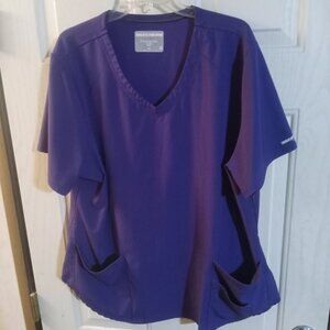 Skechers By Barco Women's Breeze 3 Pocket Scrub Top 3XL Purple